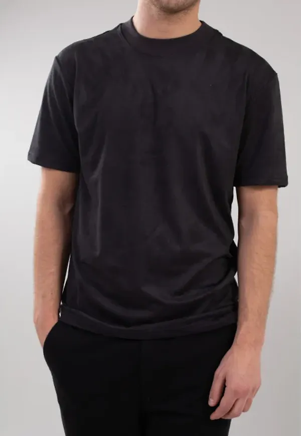 Jai Faux Suede T-shirt - Pitch Black