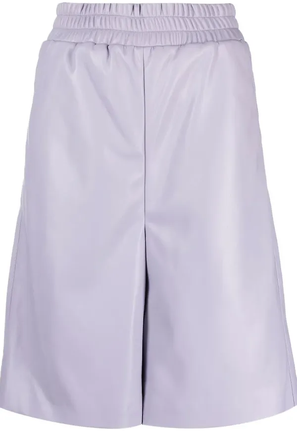 Jakke bermudashorts i konstläder - Lila