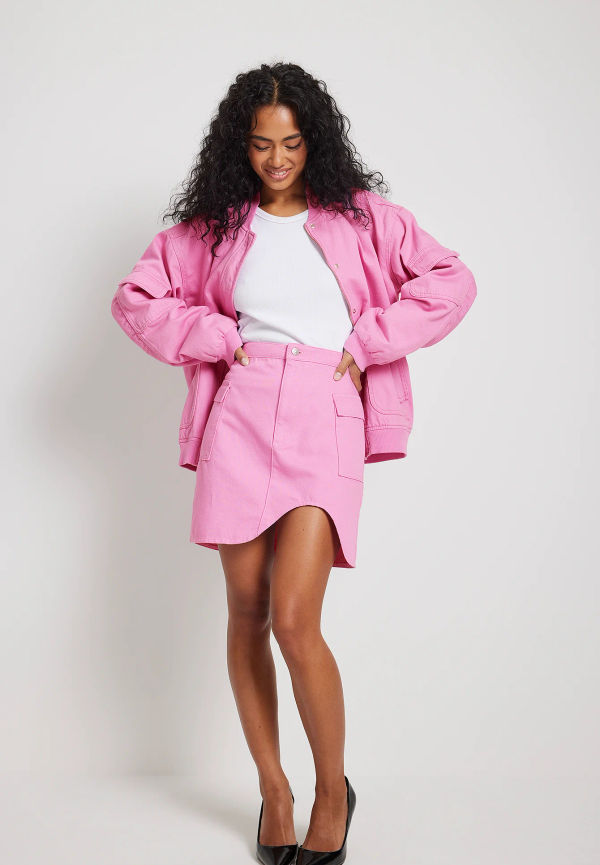 Janka Polliani x NA-KD Cargo Skirt - Pink