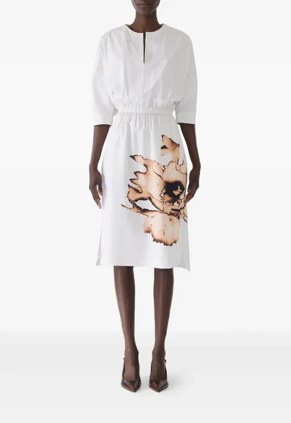 Jason Wu Collection blommig klänning med elastisk midja - Vit – Farfetch
