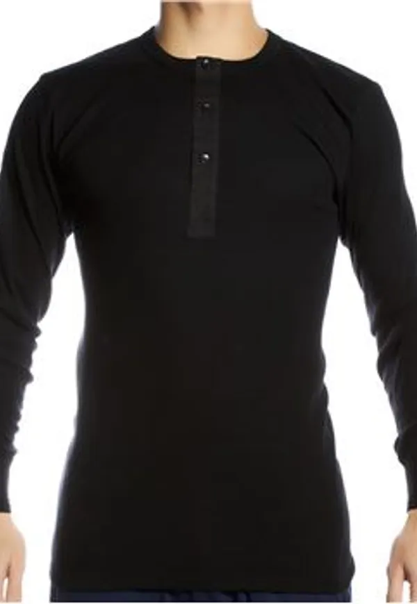 JBS Basic Grandad Black Svart bomull Medium Herr