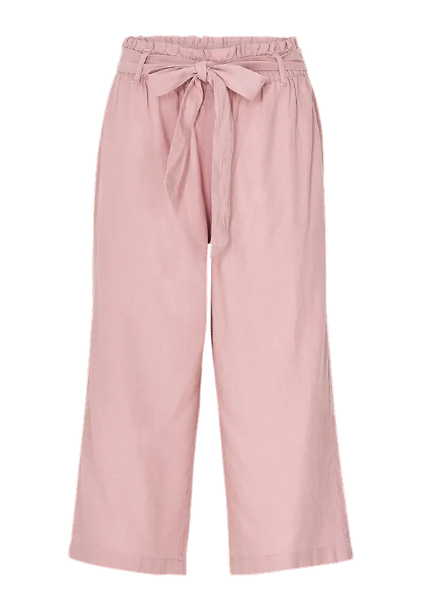 JDY - Byxor jdySay MW Linen Cropped Pant Wvn - Rosa