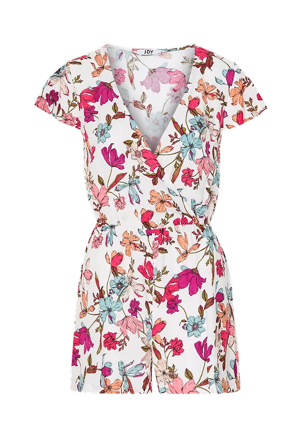 JDY - Jumpsuit jdyStarr Life S/S V-neck Playsuit - Vit