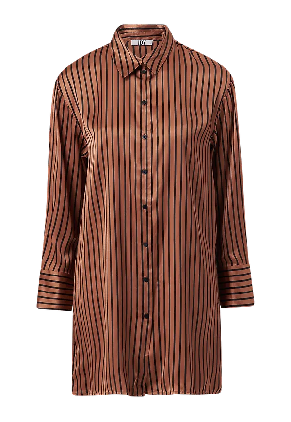 JDY - Skjorta jdyFifi Life L/S Long Shirt Wvn - Brun - 36