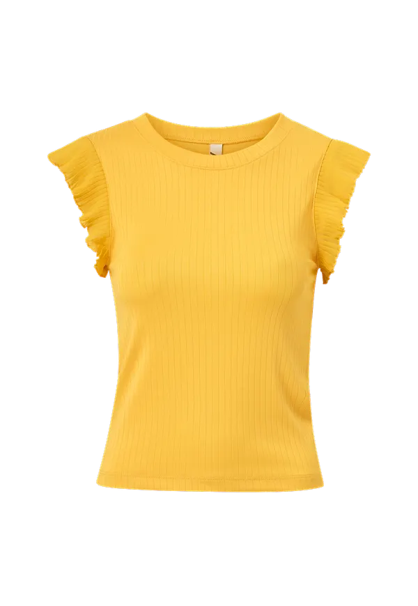 JDY - Topp jdyFancy S/L Pleat Top - Gul