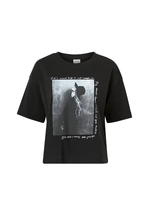 JDY - Topp jdyFiona Life S/S Print Top - Svart