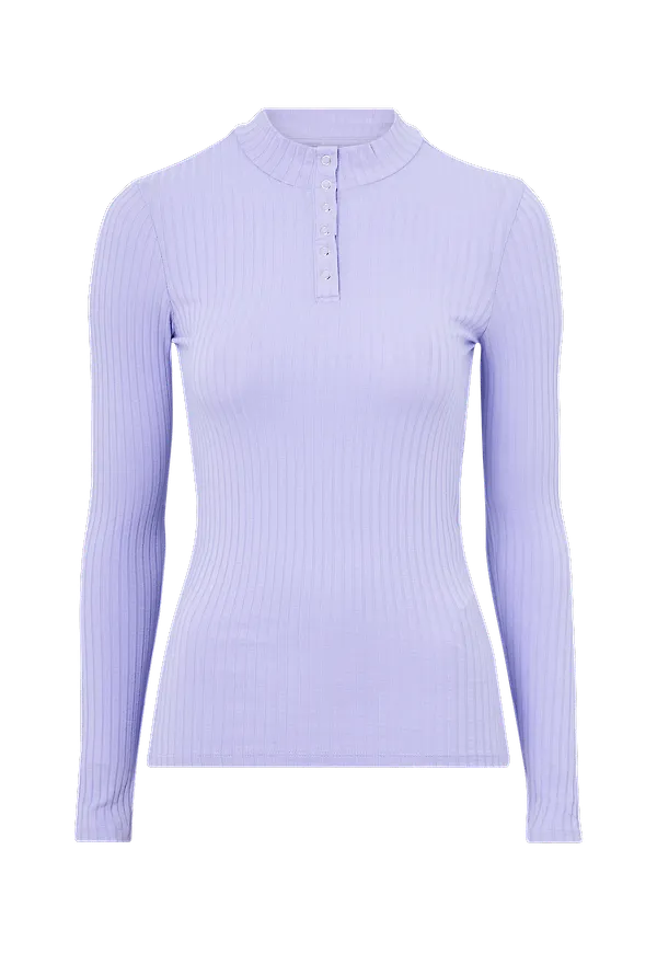 JDY - Topp jdyFransiska L/S Highneck Button Top - Lila