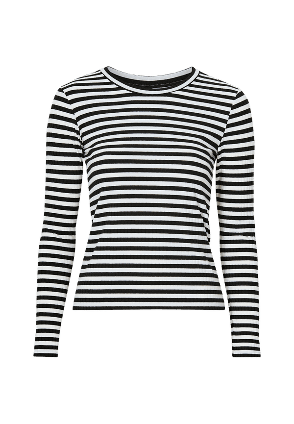 JDY - Topp jdyFransiska L/S Stripe O-Neck Top - Svart