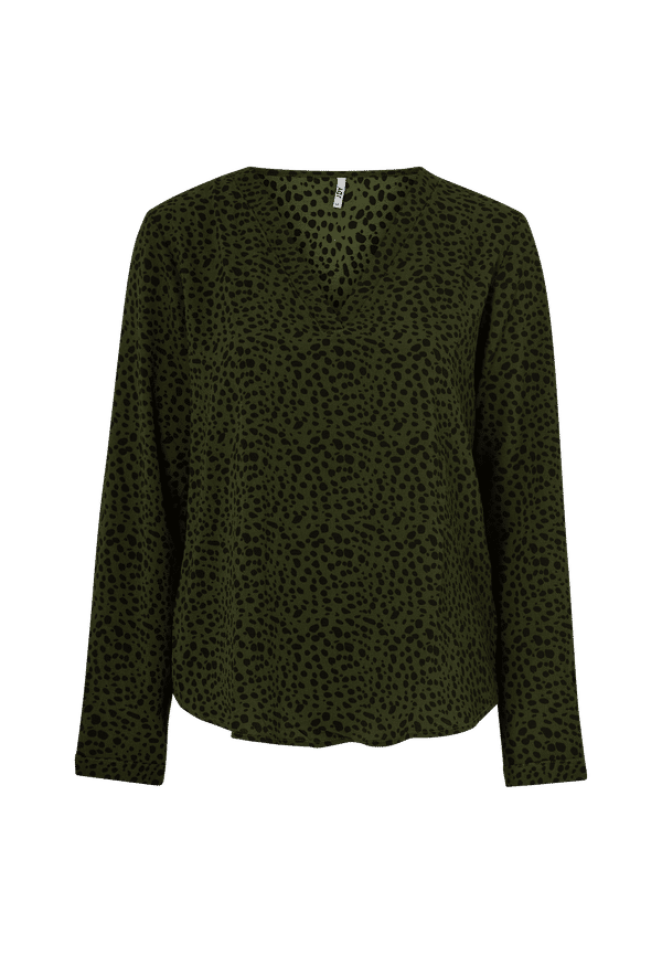 JDY - Topp jdyPiper L/S V-neck Top Wvn - Grön