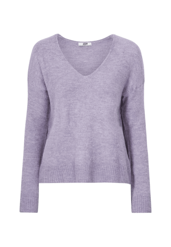 JDY - Tröja jdyElanora L/S V-neck Pullo Knt - Lila - 34