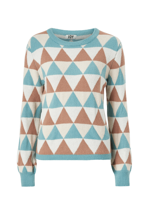 JDY - Tröja jdyMoss L/S Jacquard Pullover Knt - Blå