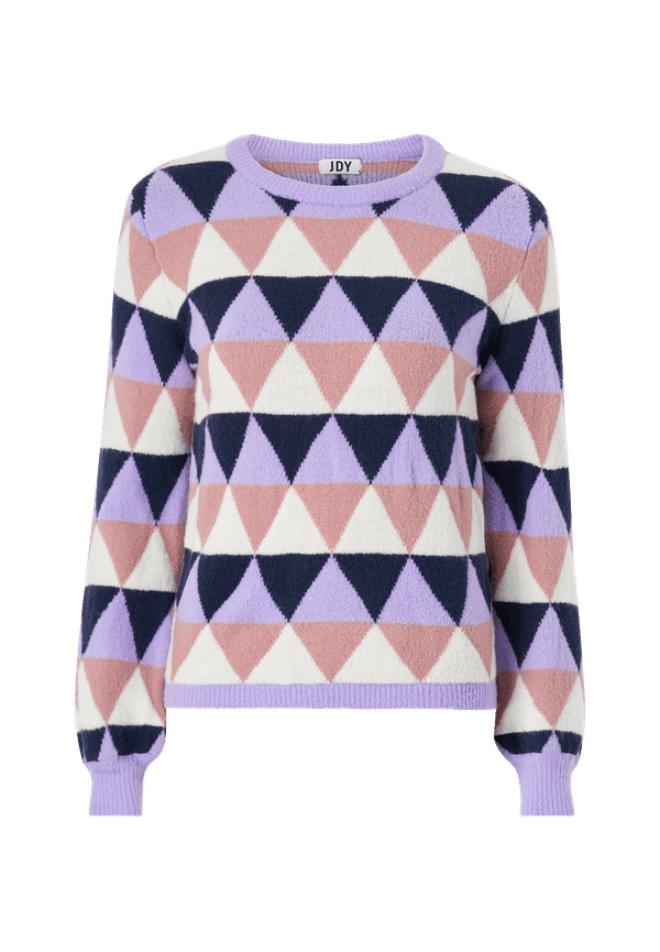 JDY - Tröja jdyMoss L/S Jacquard Pullover Knt - Lila