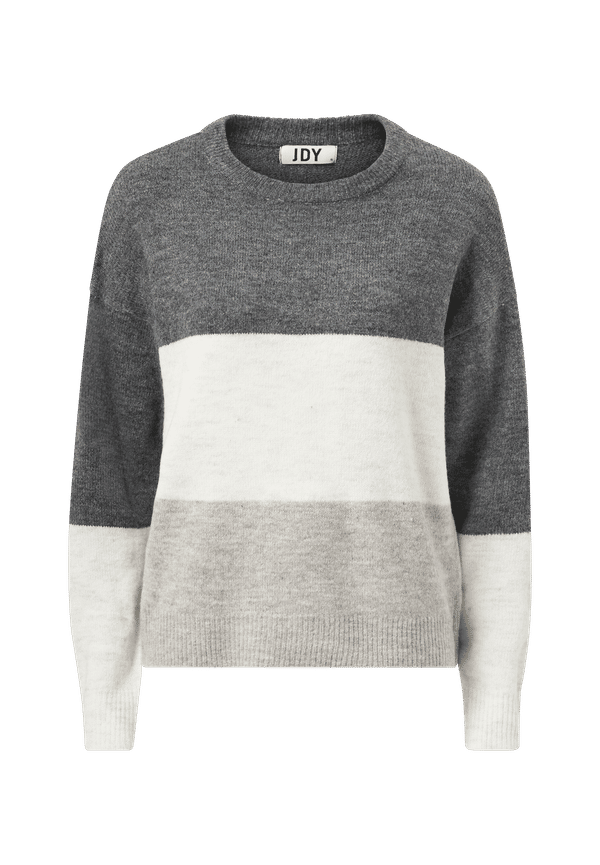 JDY - Tröja jdyNewelanor L/S Pullover Knt - Grå - 36