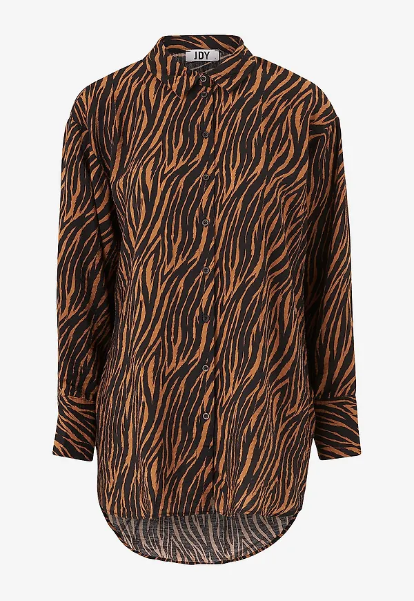 JDY - Långskjorta jdyBarbara L/S Long Shirt Wvn - Svart