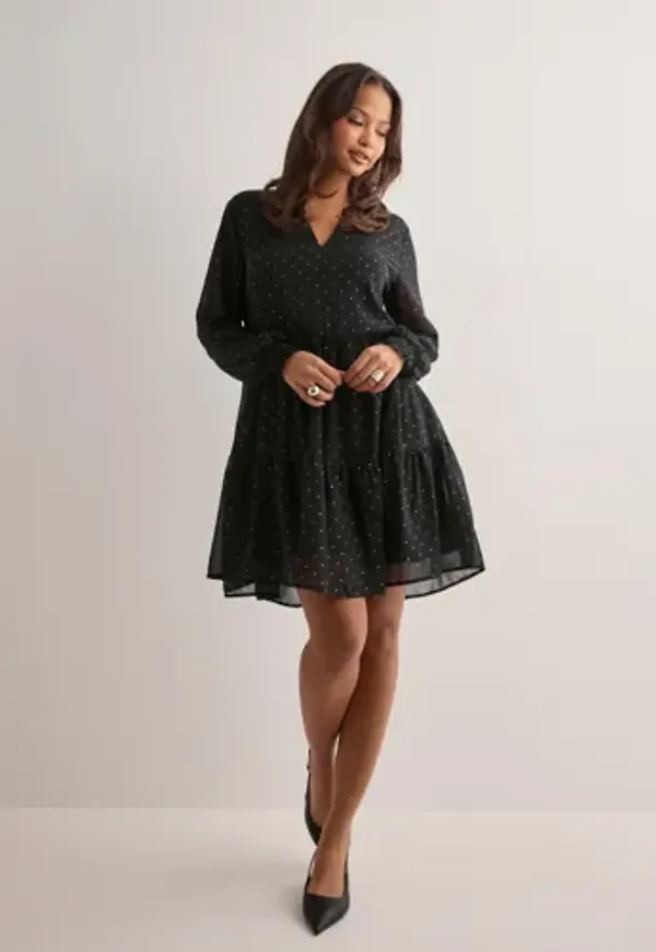 JDY - Svart - Jdyglam L/S Dress Wvn