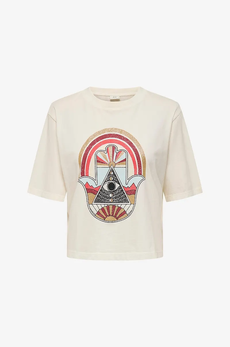 JDY - Topp jdyCarla S/S Washed Print Top Jrs - Vit