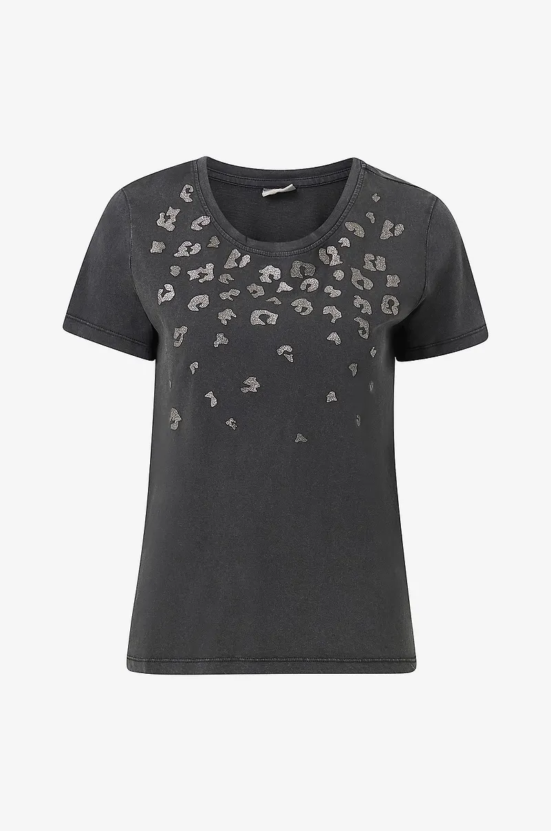 JDY - Topp jdyFarock S/S Glitter Print Top Jrs - Svart