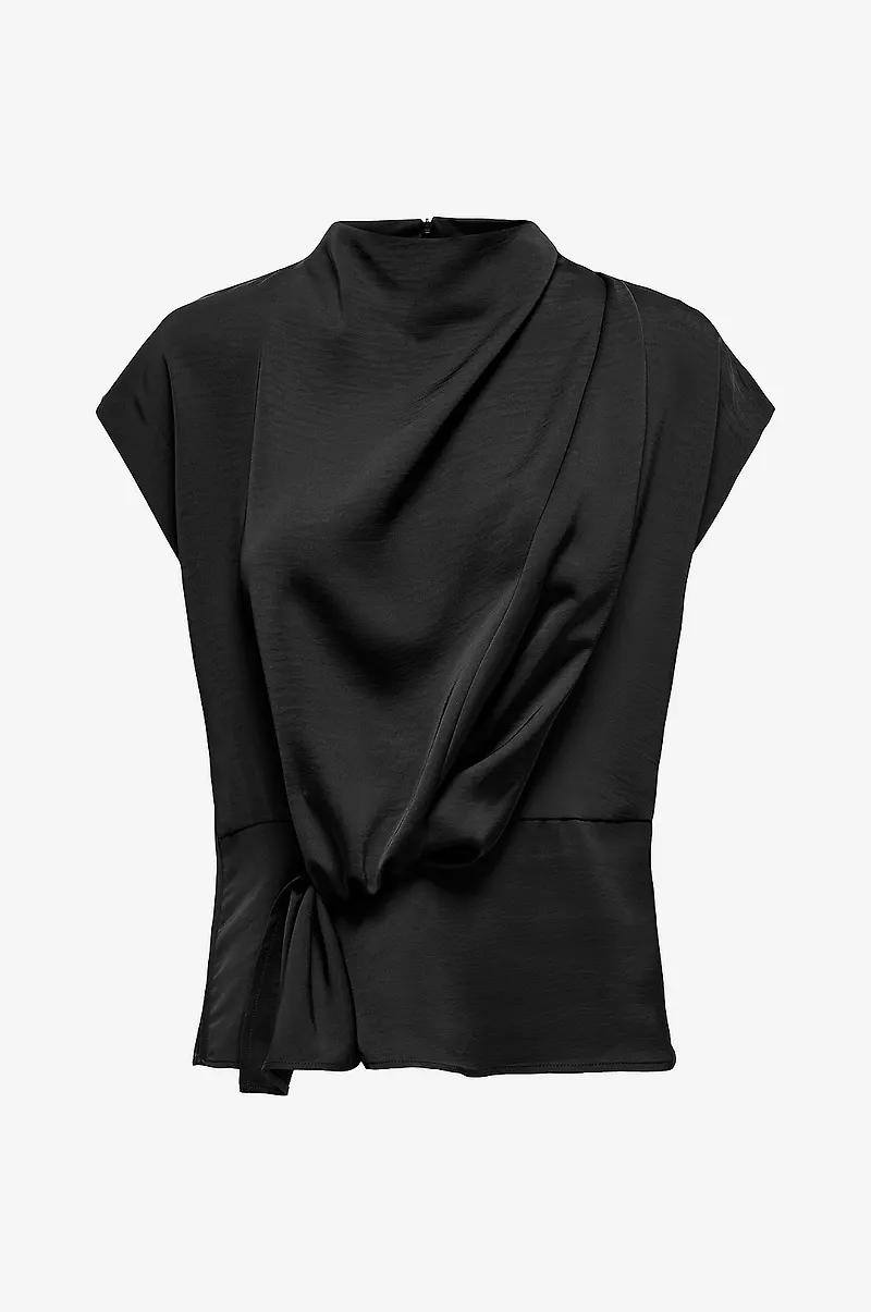 JDY - Topp jdyUrba Capsleeve Drapy Top Wvn - Svart