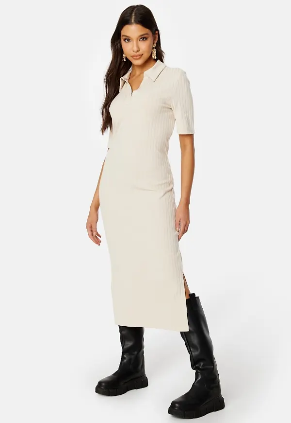 JDY Alette 2/4 Midi Dress Sandshell M