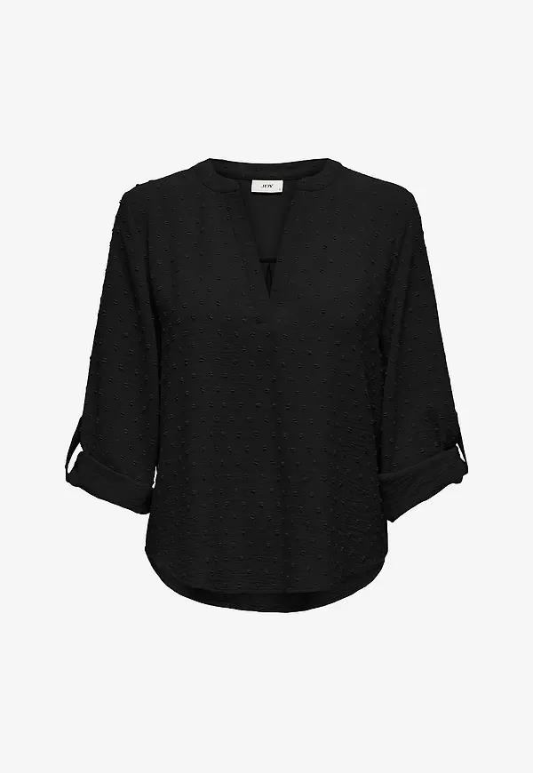 JDY - Blus jdyDivya 7/8 Dobby V-neck Top Wvn - Svart