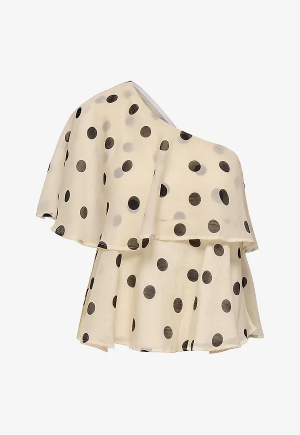 JDY - Blus jdyFay Life One-shoulder - Beige