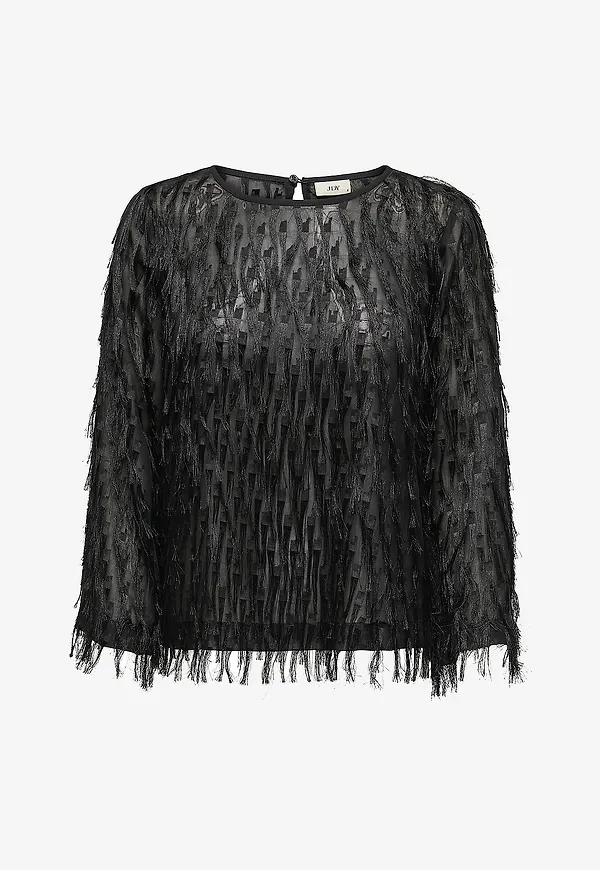 JDY - Blus jdyFleur L/S O-neck - Svart
