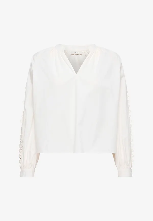 JDY - Blus jdySally L/s Lace - Vit