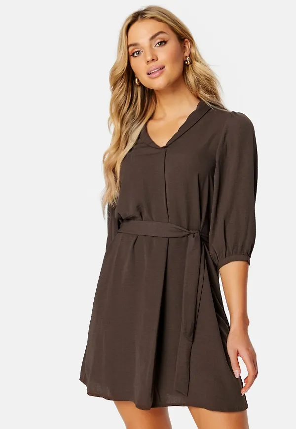 JDY Divya 3/4 Dress Chocolate Brown XS