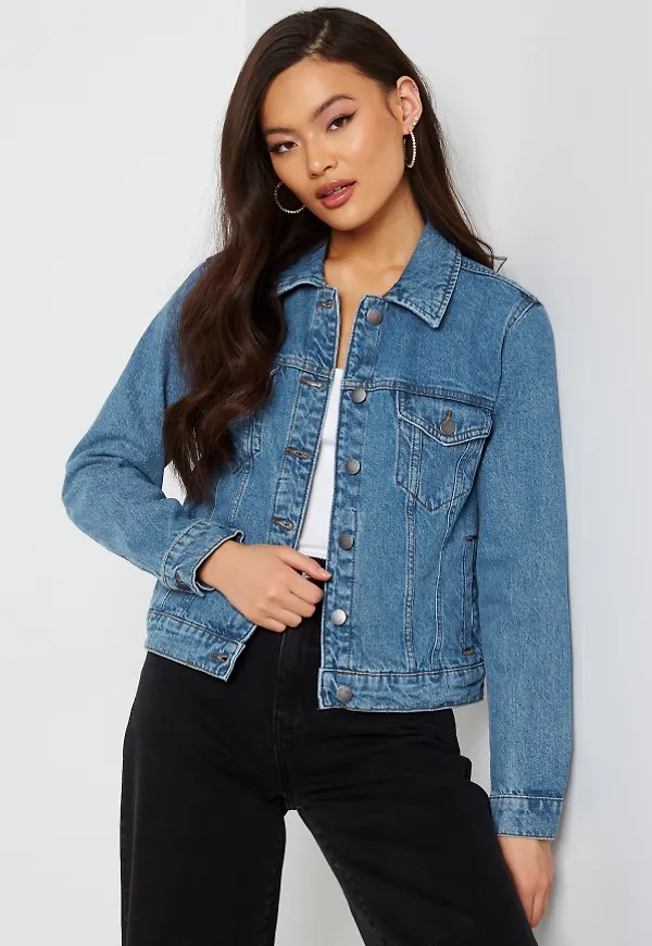 JDY Drew Life Denim Jacket Medium Blue Denim XS
