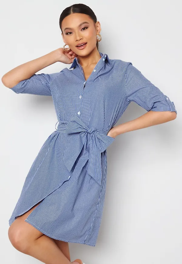 JDY Hall 3/4 Shirt Dress Wedgewood Stripes:Wh 34