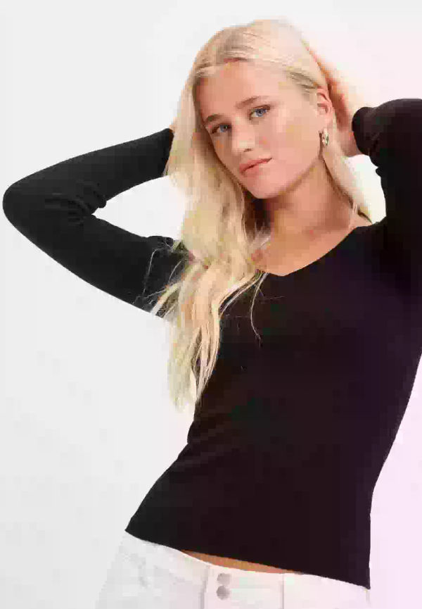 JdY Jdycirkeline Life L/S Heart Pullove Finstickade tröjor Black