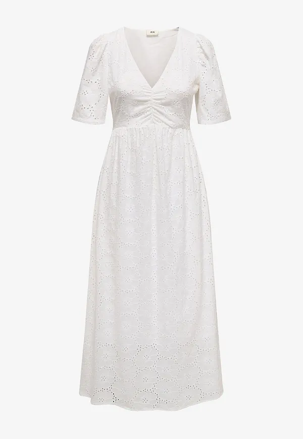 JDY - Klänning jdyHeaven 2/4 V-neck Anglaise Dress - Vit – Ellos