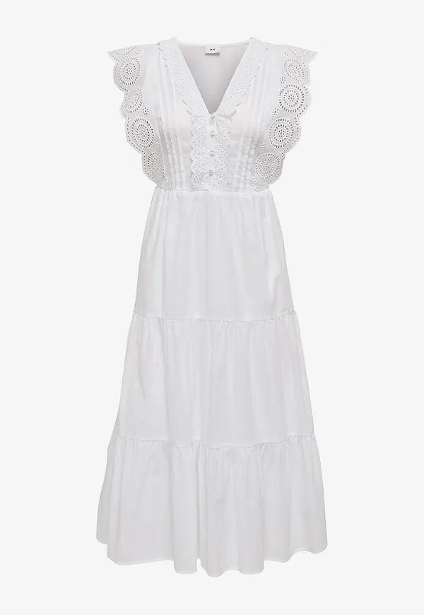 JDY - Klänning jdySara S/L Lace Dress Wvn - Vit – Ellos