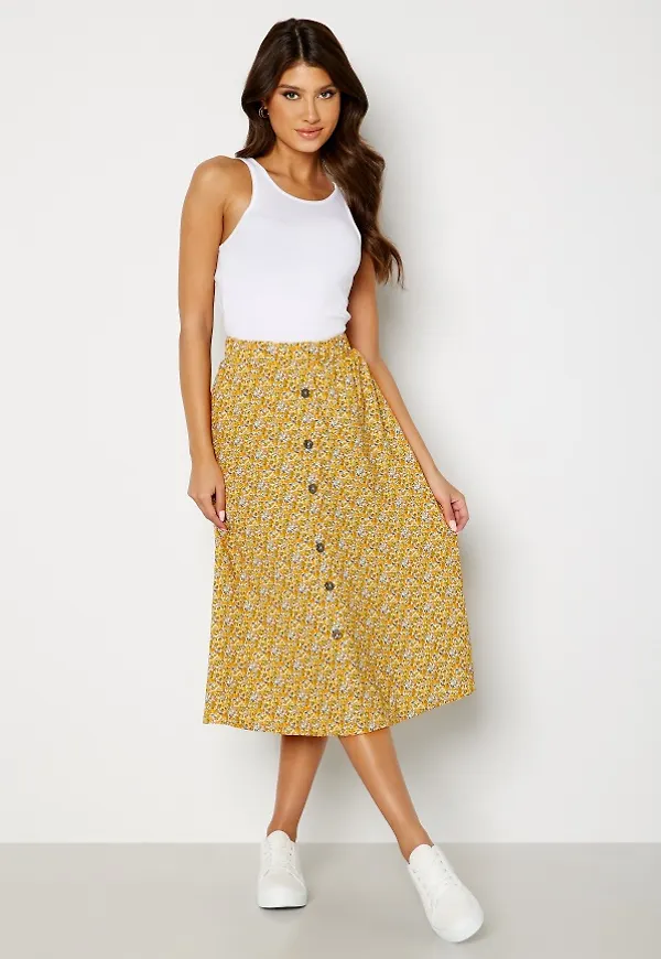 JDY Lotus Button Skirt Black AOP:CD KAMILLE M