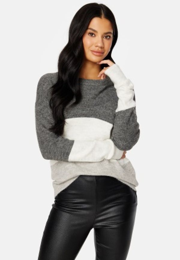 JDY New Elanor L/S Pullover Dark Grey Melange XL