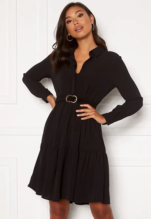 JDY Piper L/S Shirt Dress Black 40