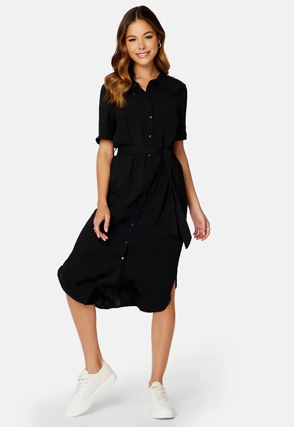 JDY Rachel S/S Above Calf Dress Black XL