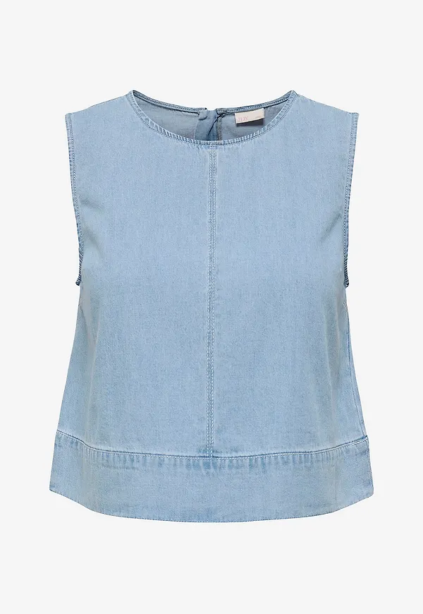 JDY - Topp jdySabrina Roundneck Top Dnm - Blå