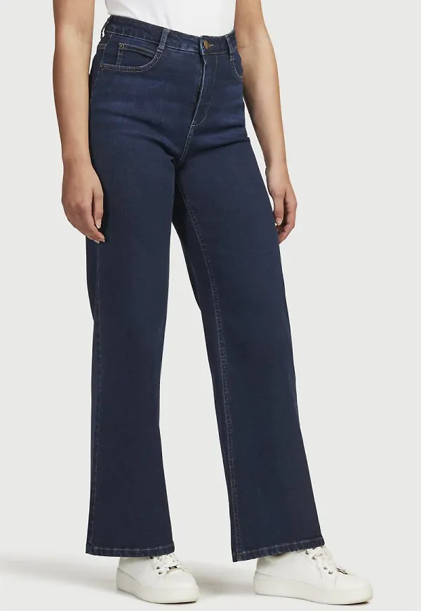 Jeans i ekologisk bomull med vidd