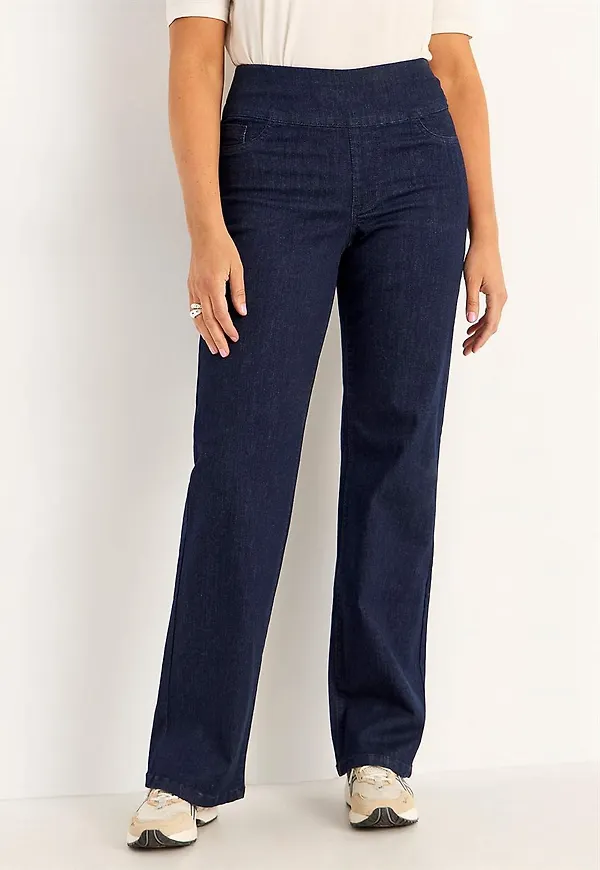 Jeans med hög resårmidja - två längder Elisa