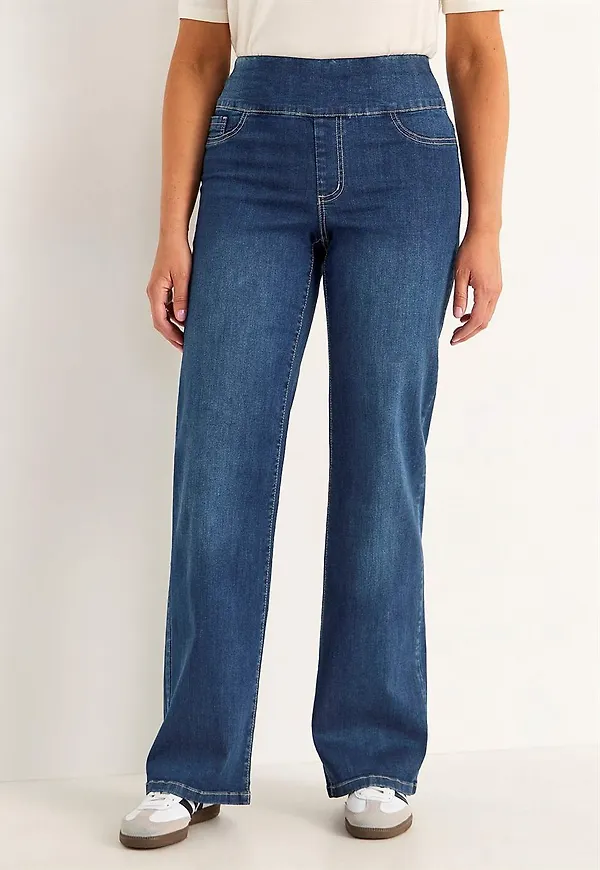 Jeans med hög resårmidja - två längder Elisa