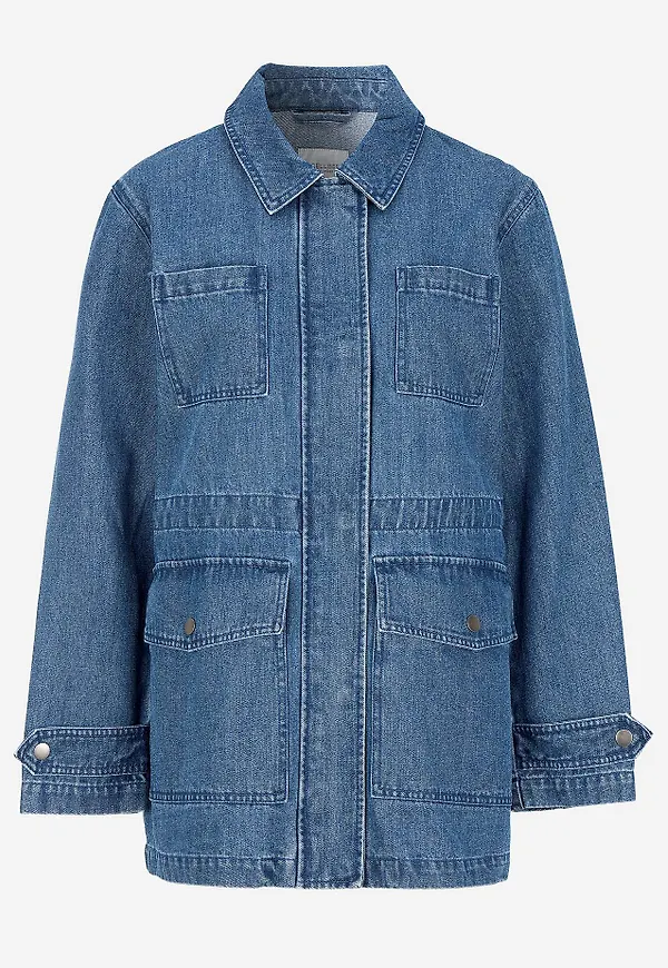 Jeansjacka med dragkedja