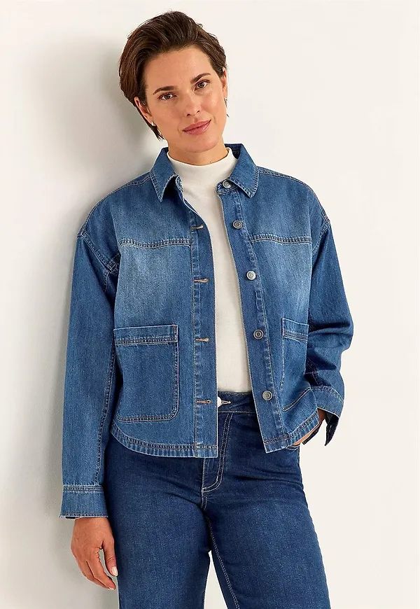 Jeansjacka med stora framfickor