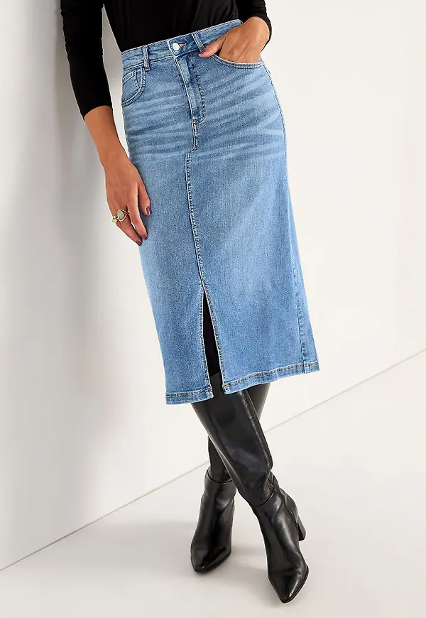 Jeanskjol med slits fram