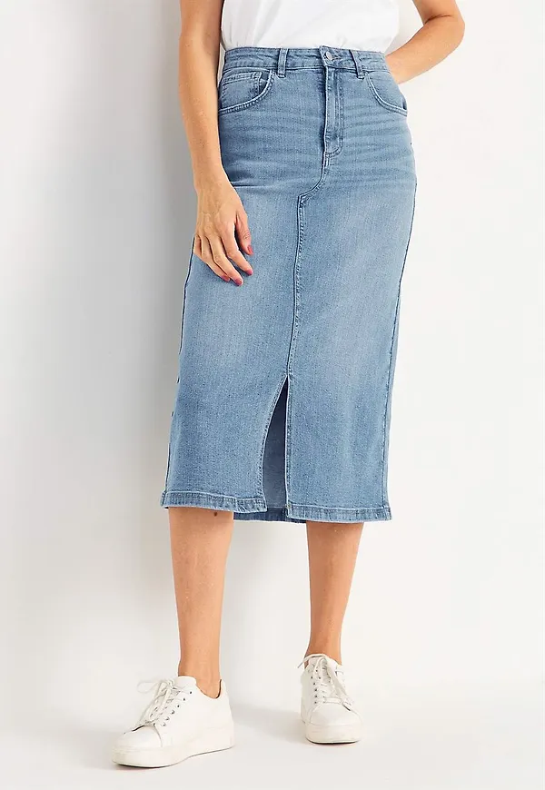 Jeanskjol med slits fram