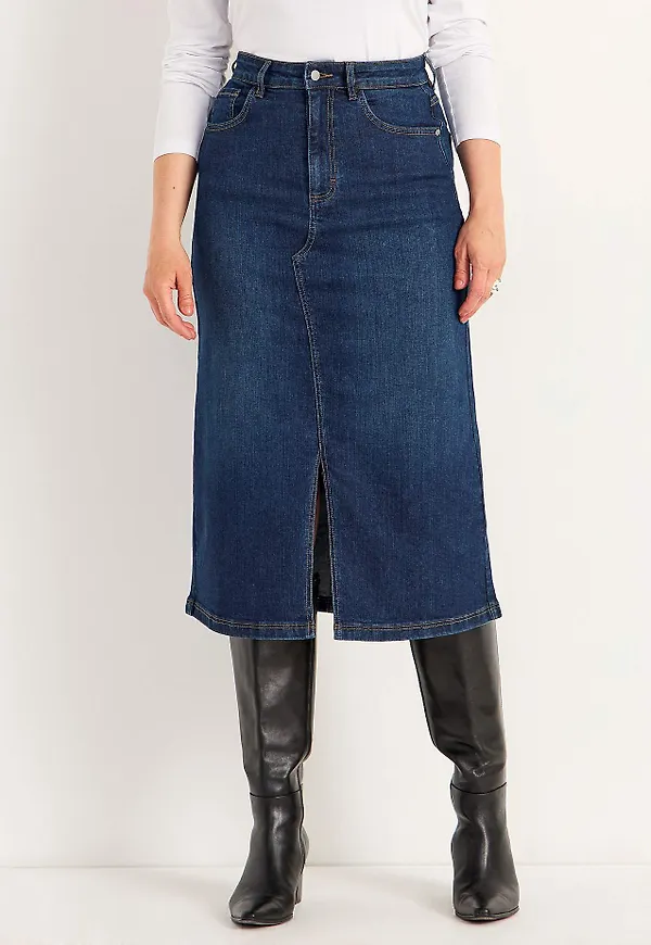 Jeanskjol med slits fram