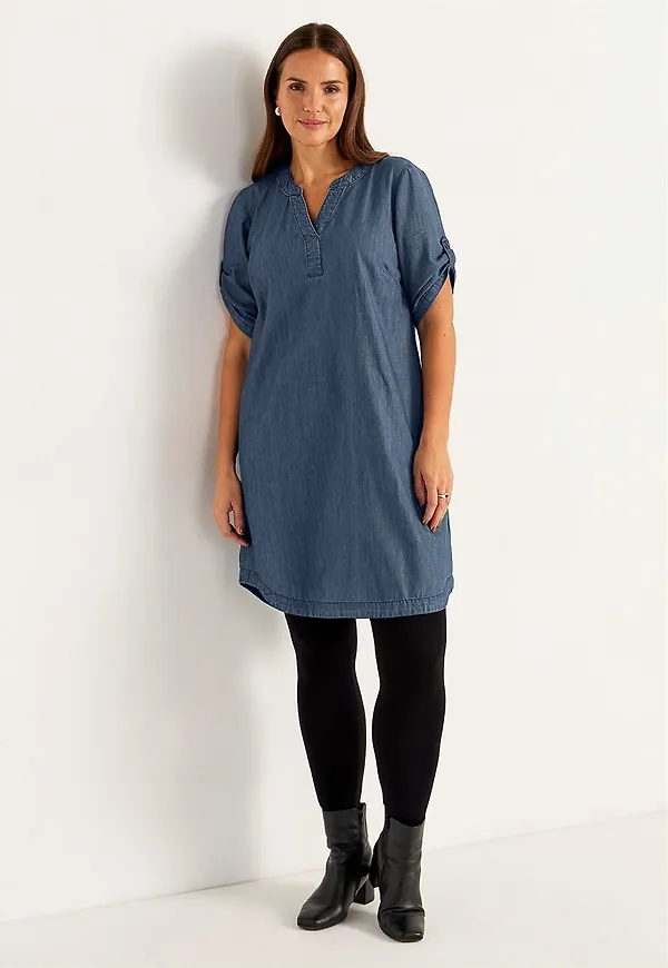 Jeansklänning i mjuktvättad denim