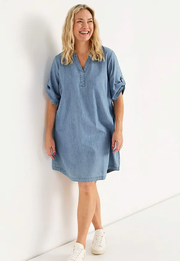 Jeansklänning i mjuktvättad denim