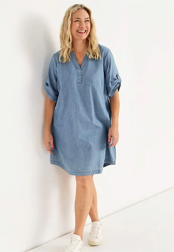 Jeansklänning i mjuktvättad denim