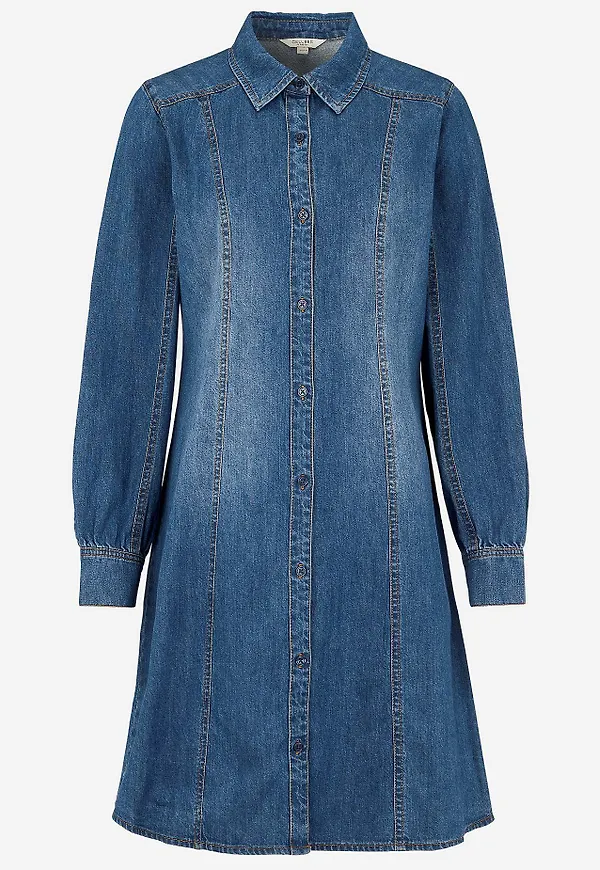 Jeansklänning med figursömmar